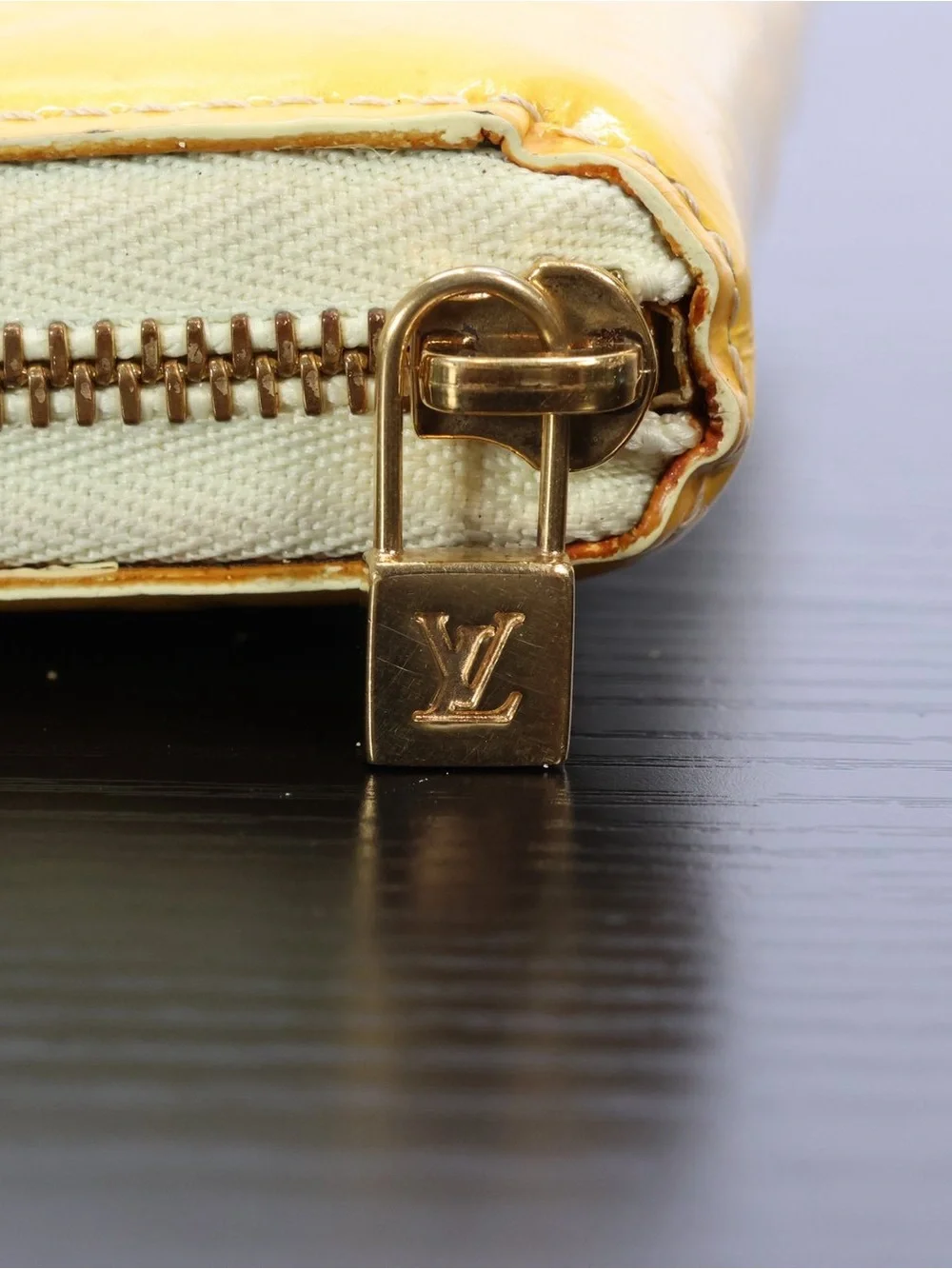 Louis Vuitton Yellow Vernis Zip-Around Card Wallet
